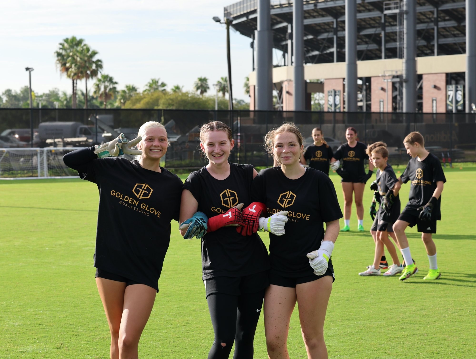 Goalkeepers training at a Golden Glove camp