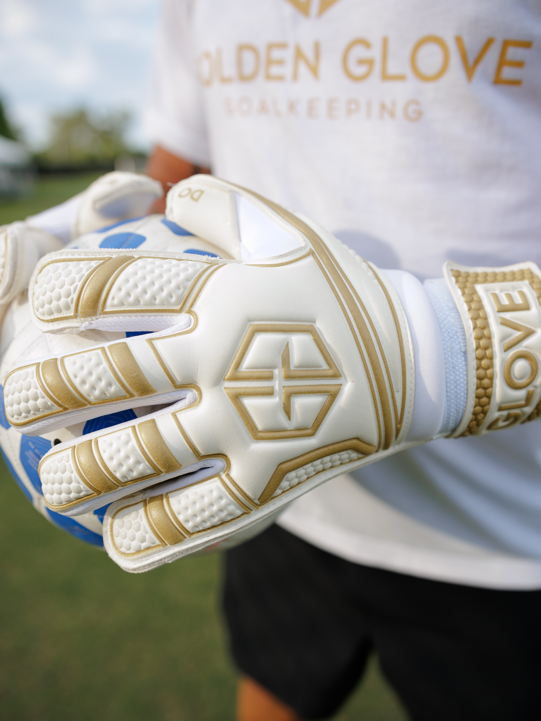 The Everest goalkeeper glove - white and gold